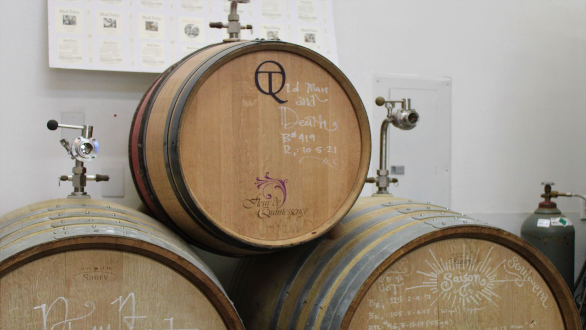 Barrels at Mad Fritz Brewing